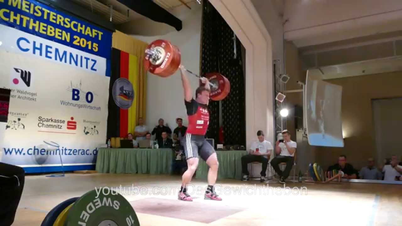 Nico Müller gegen Max Lang Kampf um die Deutsche Meisterschaft Gewichtheben 2015 85kg