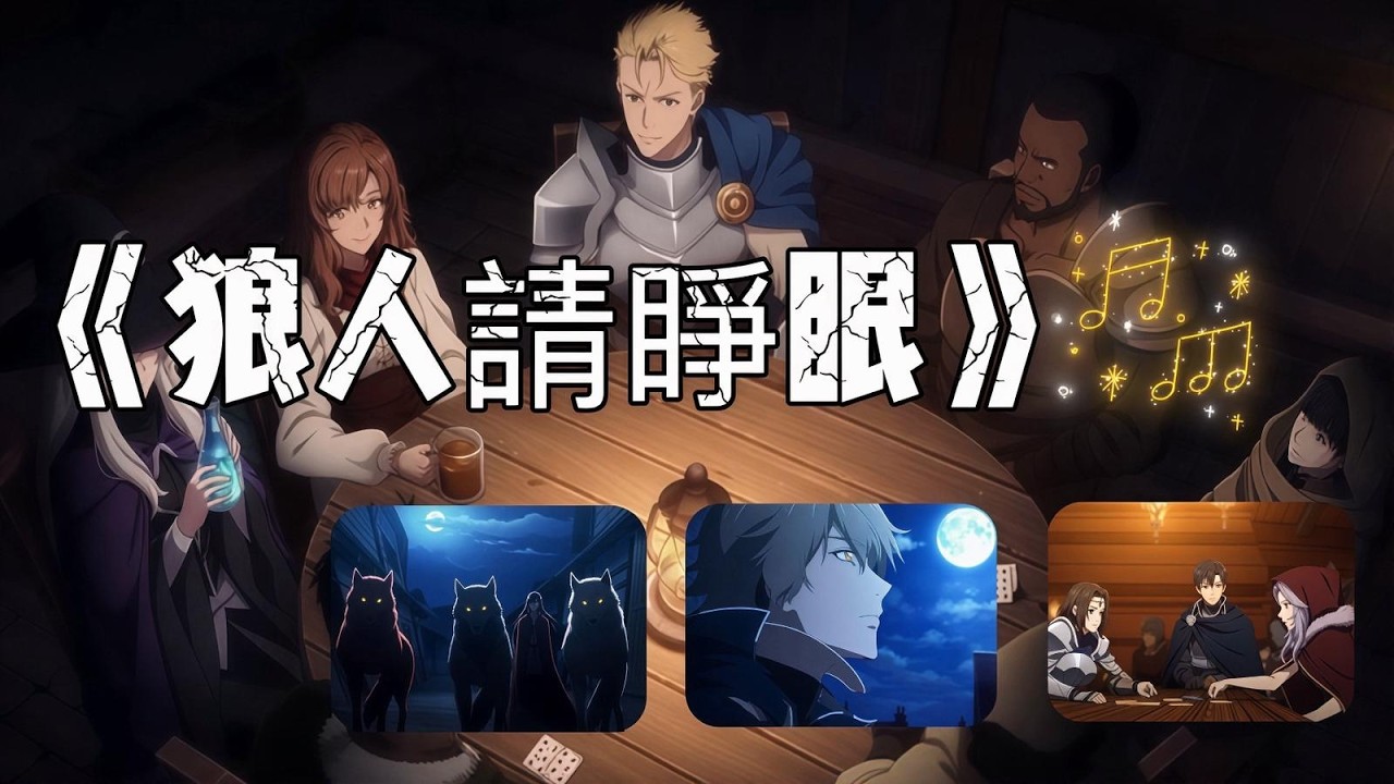 【原創音樂台】狼人殺動漫《狼人請睜眼 》「三隻小狼排好隊 聽狼美人輕聲號召」【動態歌詞/Lyrics Video】