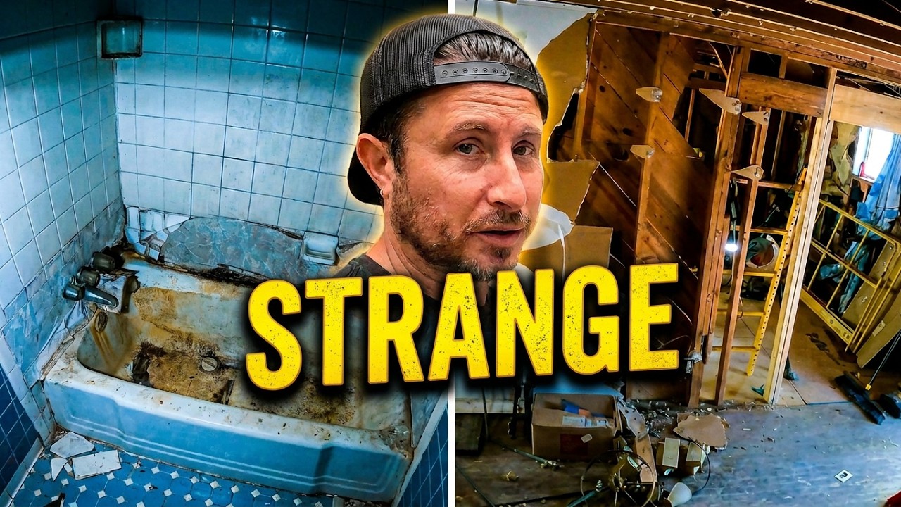 What Happened Here?! Uncovering Bizarre Construction + Bathroom Demo  My Abandoned House Ep.20