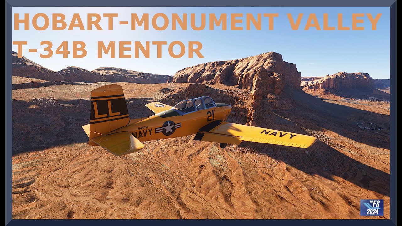 Hobart (KHBR) to Monument Valley (UT25) | T-34B Mentor | MSFS 2024