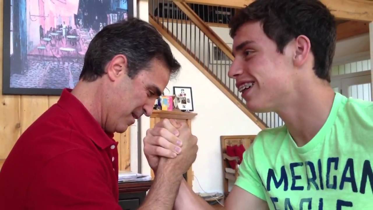 Arm Wrestling my Dad (he cheats)