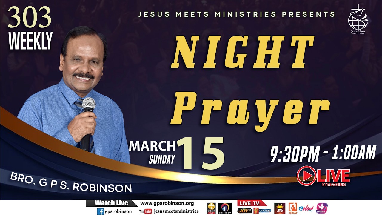 🔴 LIVE 303rd Weekly NIGHT PRAYER | Christian ENGLISH Message | Bro.GPS.Robinson