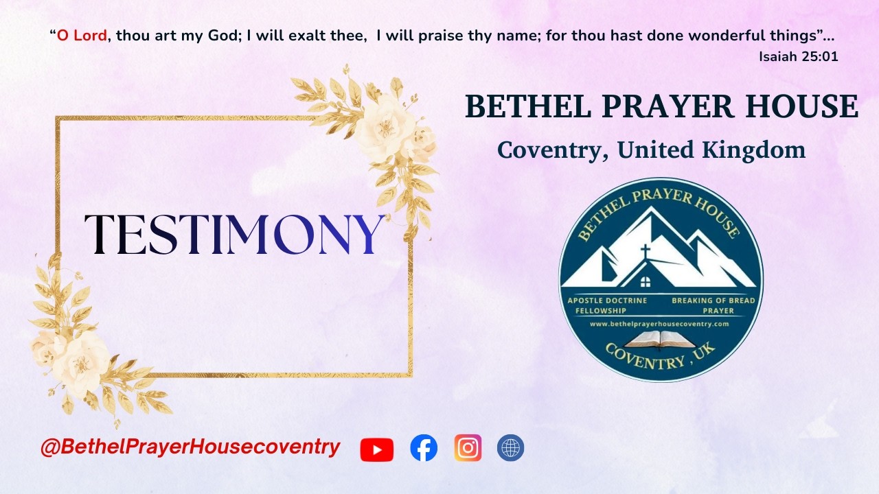 TESTIMONY || SIS. SWARNA || BETHEL PRAYER HOUSE || COVENTRY || UNITED KINGDOM