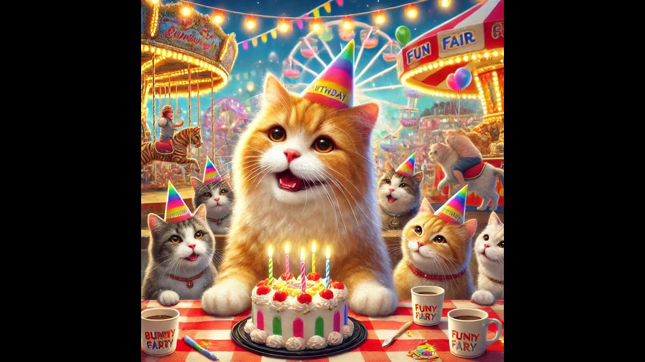 Happy Birthday Cat With Family And Friends
