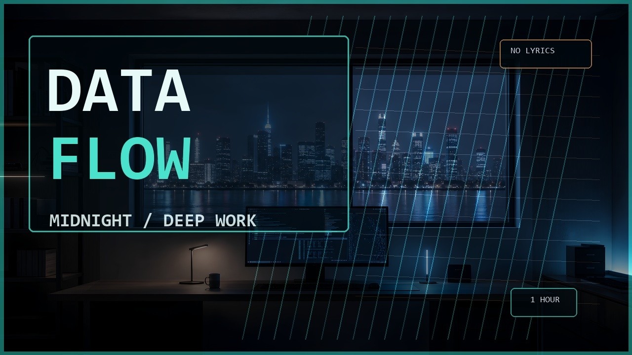 Deep Work Music for Data Analysis - Midnight Data Flow | No Lyrics