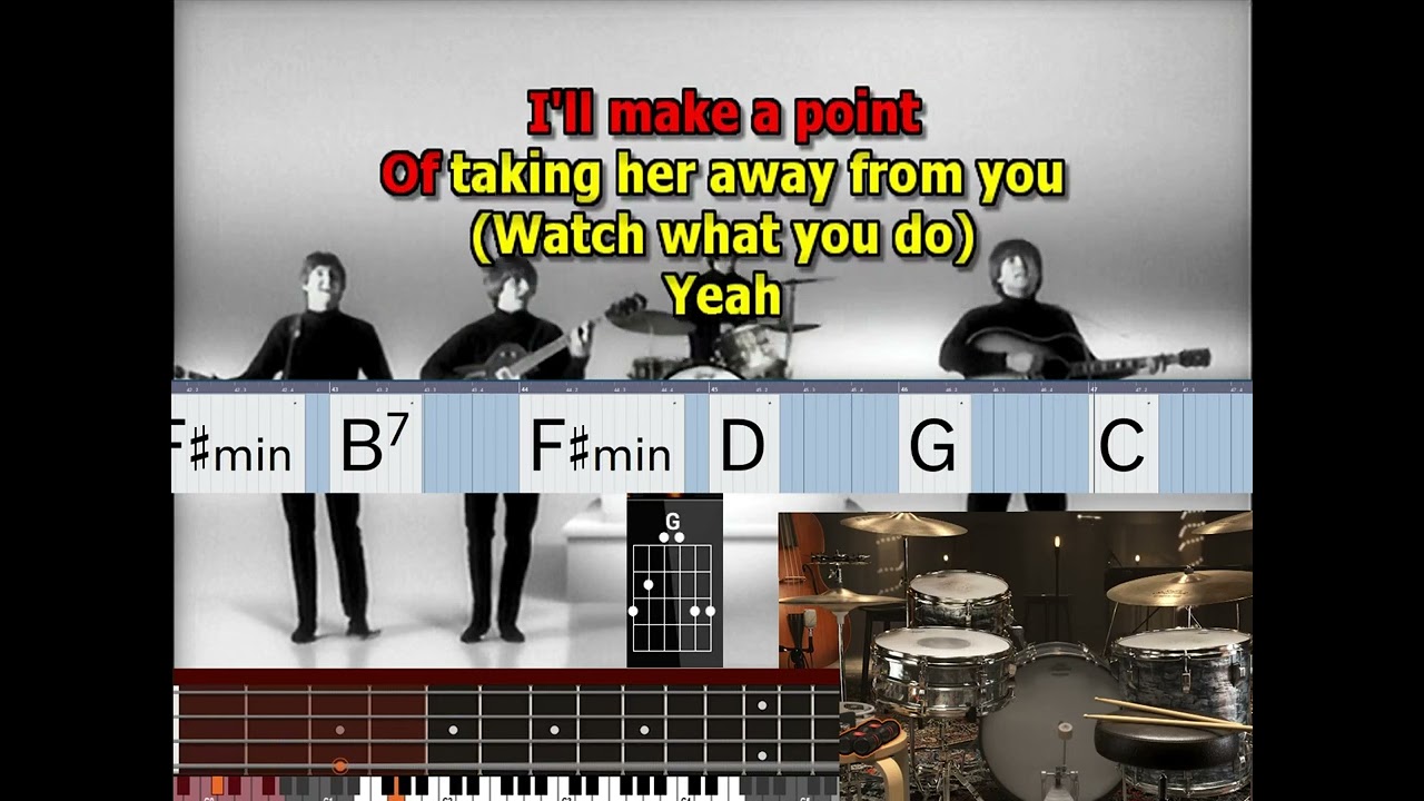 You’re Going To Lose That Girl   Beatles instrumental + back vocals mizo lyrics chords best karaoke