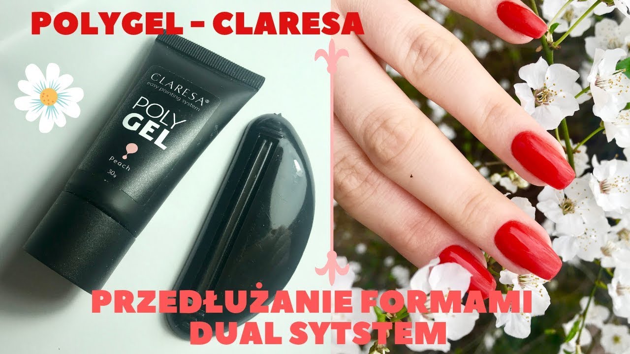 Poligel od Claresy - przedłużanie formami dual system | mega błyszczący top