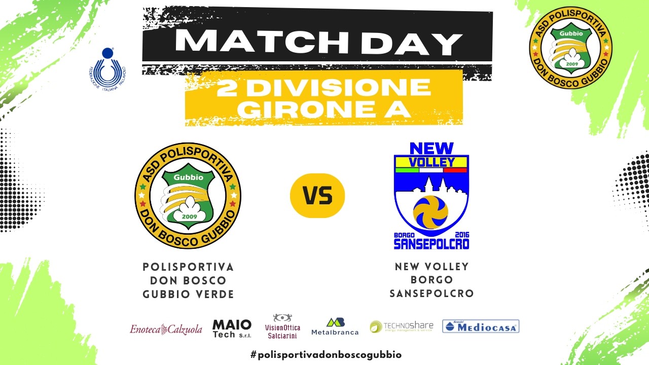 2Divisione Girone A - Polisportiva Don Bosco Gubbio Verde vs New Volley Borgo Sansepolcro