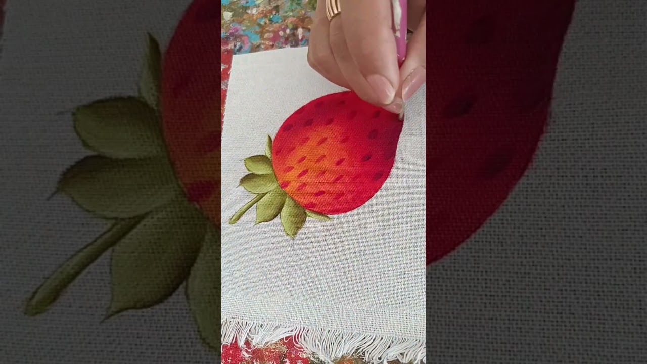 como pintar morango em tecido #art #cursodeflores #artesemflores #arte #arranjofloral #desenho #flor