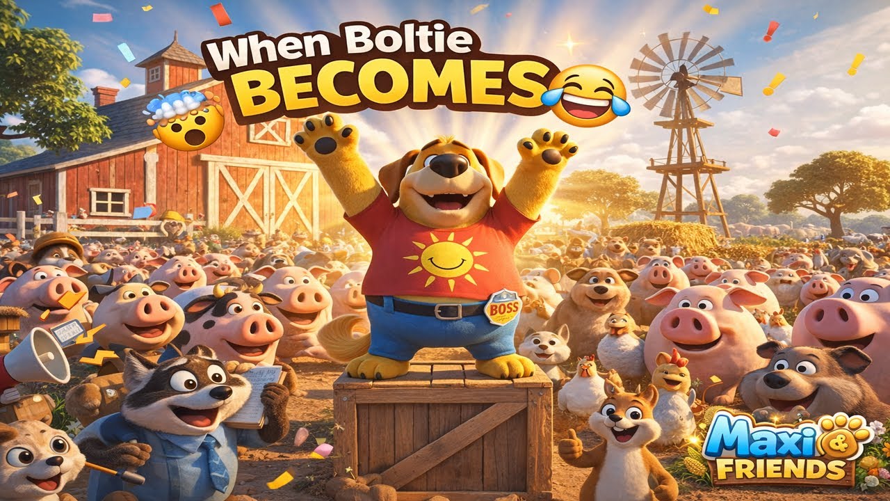Boltie Becomes the Boss 😂🐶  Funny Farm Cartoon for Kids  Maxi & Friends