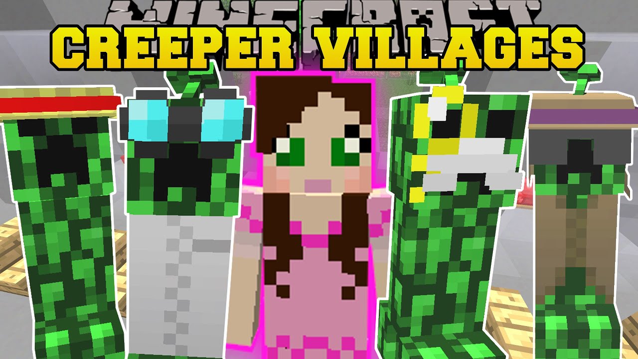 Minecraft: CREEPER VILLAGES! (MORE VILLAGERS, GROW CREEPERS, & STRUCTURES) Mod Showcase