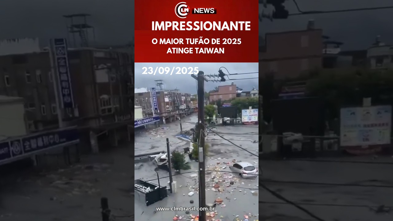 O MAIOR TUF&Atilde;O DE 2025 ATINGE TAIWAN #tuf&atilde;o #shorts #viral #desastre #ragasa  #taiwan