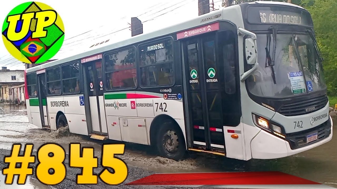 #845 ÔNIBUS RECIFE - Av. Sul  -  Muita água e lama na via - Transtornos  no trânsito