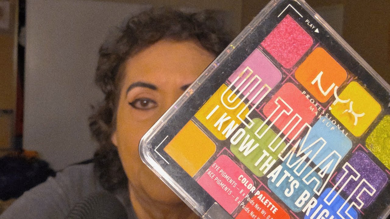 ASMR Maquillandome de Azul y Naranja!!