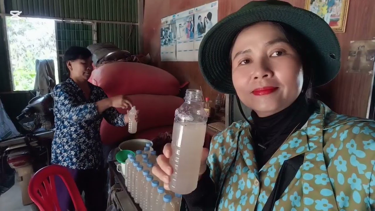 ទិញទឹកត្នោតជូរផ្អែមដល់ផ្ទះអុី ថ្មី ស្រស់ៗ រួចបាយជុំគ្នាក្រោមដេីមស្វាយ