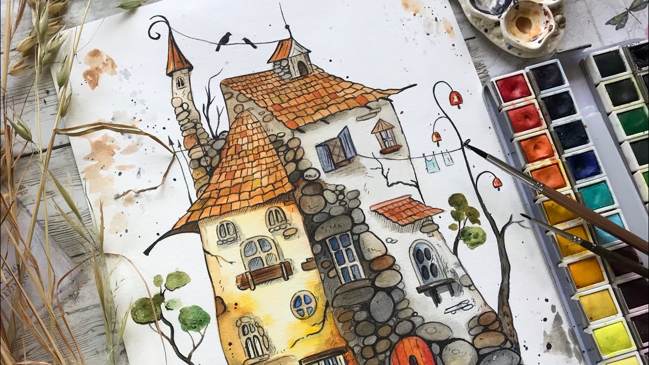 Whimsical House. Fast painting