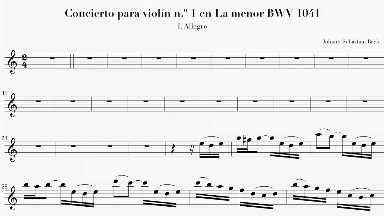 Bach Violin Concerto nº1 FULL ORCHESTRAL ACCOMPANIMENT Mvt.1