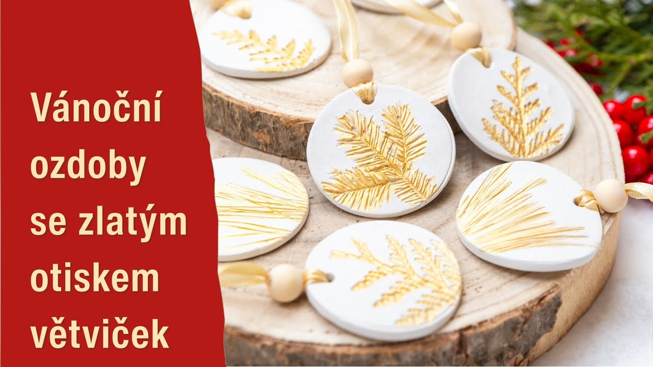 DIY návod: Vánoční ozdoby se zlatým otiskem jehličí