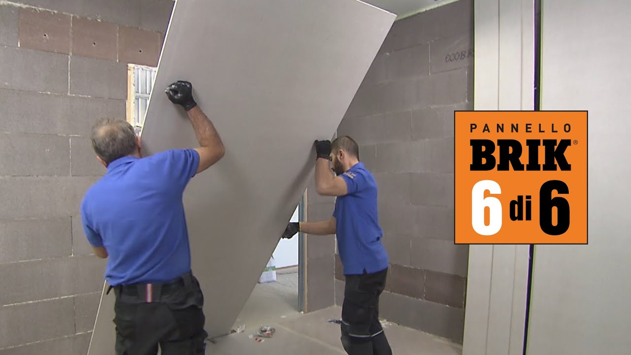 6-6 Finitura con cartongesso per una parete realizzata con Pannello Brik