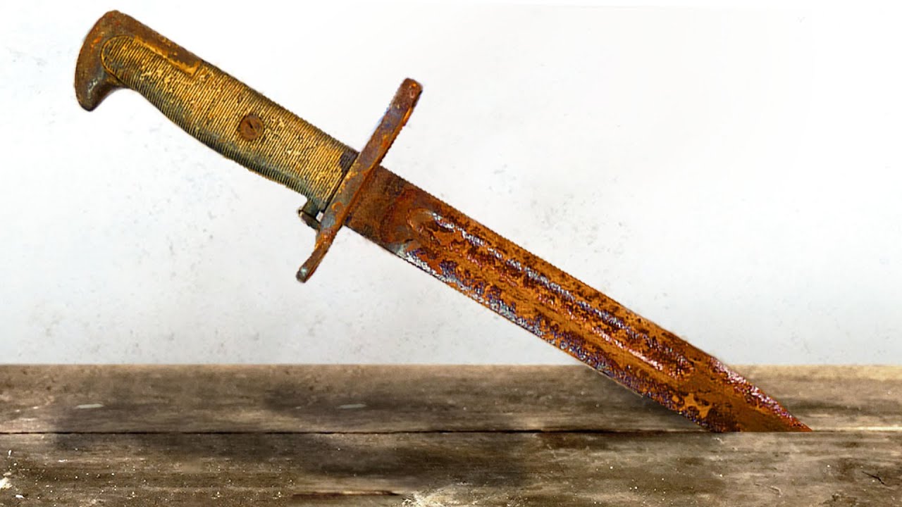 Rusty WW2 Knife- US M1 Garand Bayonet Restoration