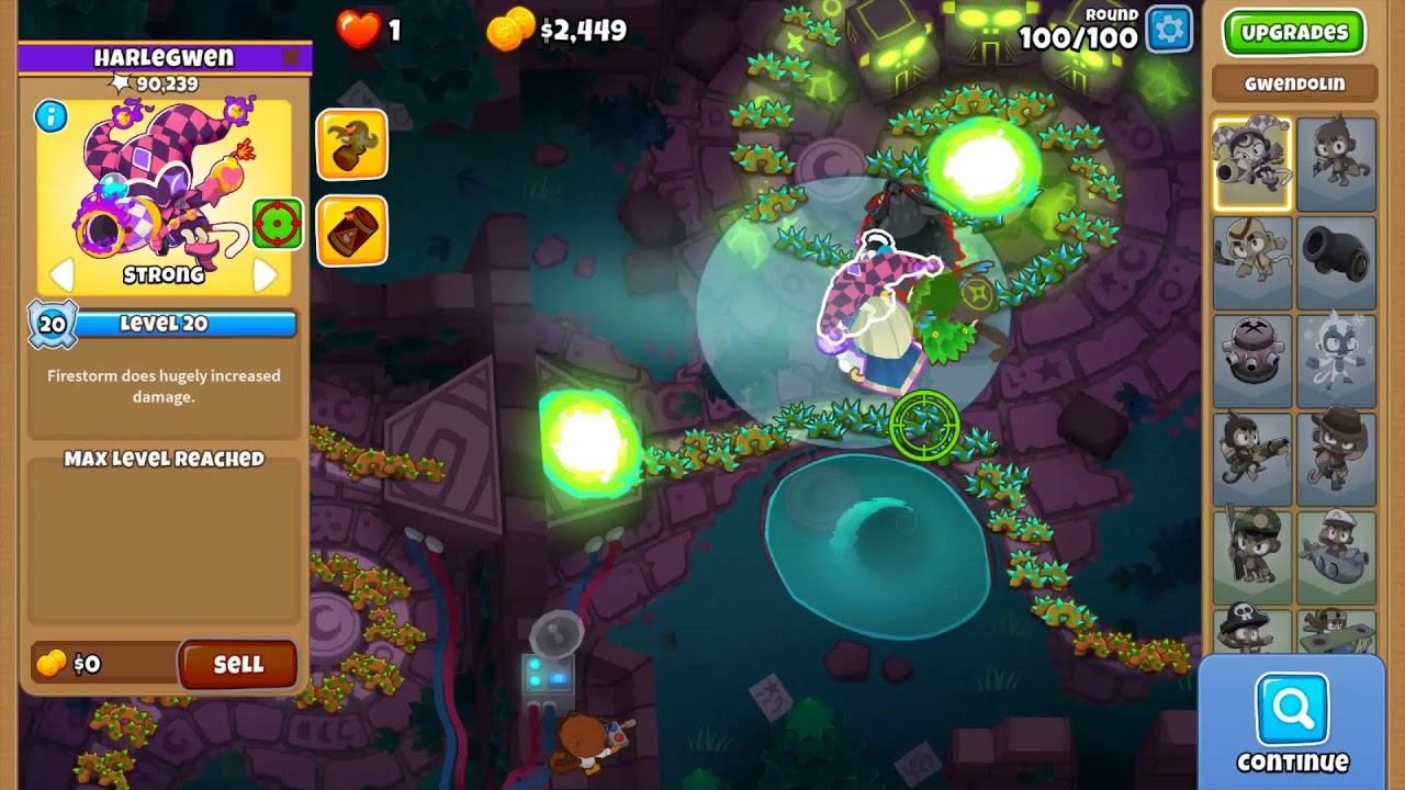Bloons TD 6 - Pre-Update 53 True Axis of Druid with Harlegwen on Ancient Portal, no map features