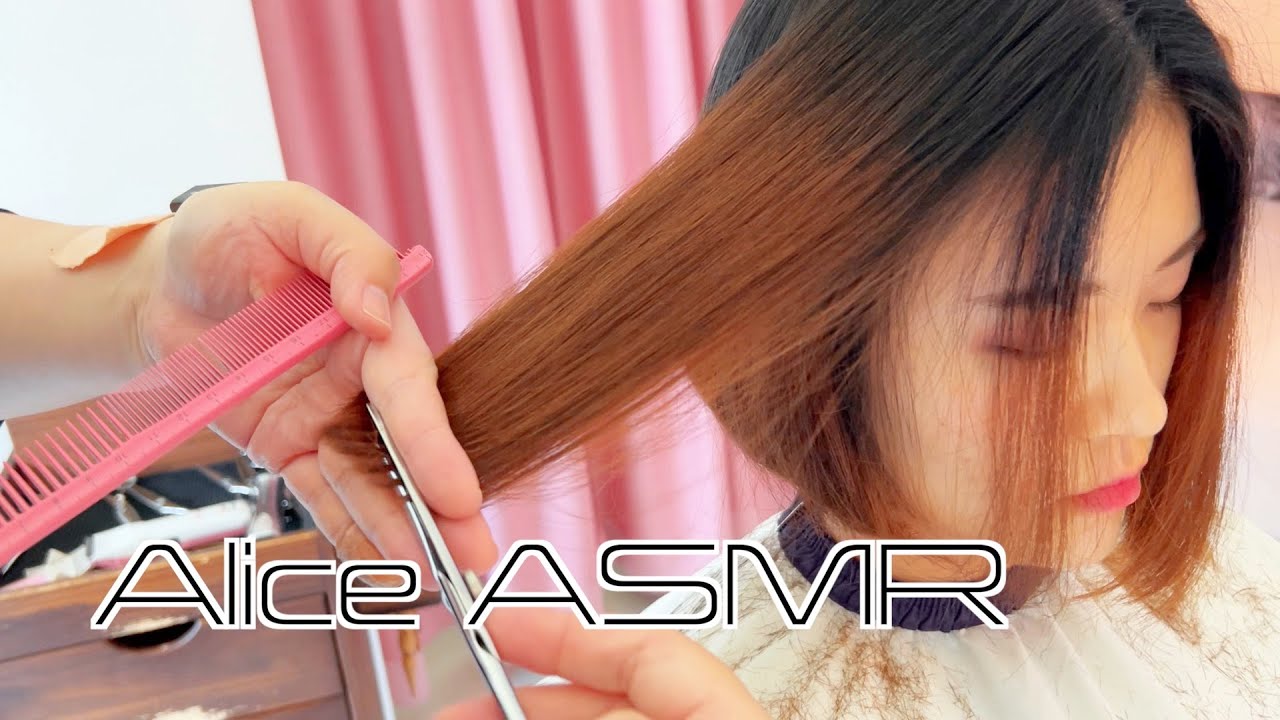 🌈Real Hairshop ASMR 진짜 헤어디자이너가 작업하는 여자 단발머리 커트 숏컷추천 노토킹 편안한 가위소리✂️