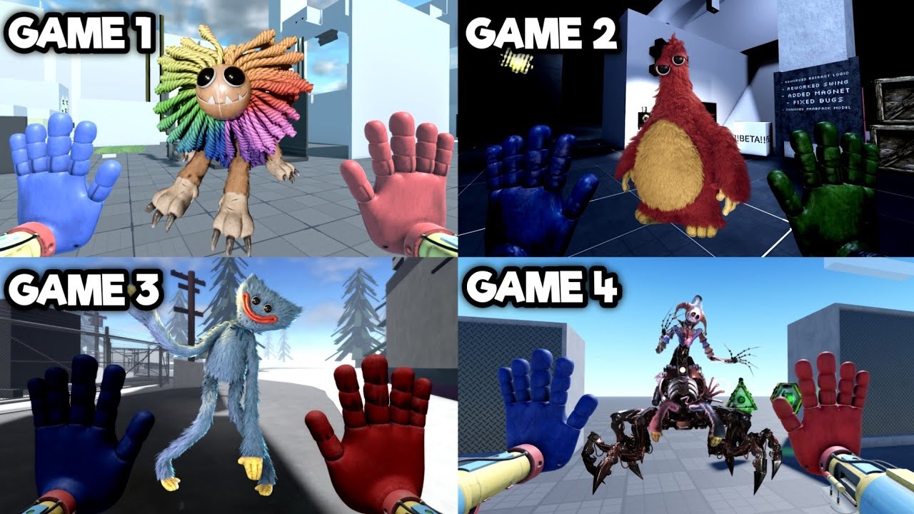 A Grabpack Test: 4 Different GAMES and MAPS Gameplay - Poppy Playtime Chapter 5 (Roblox Fangames)