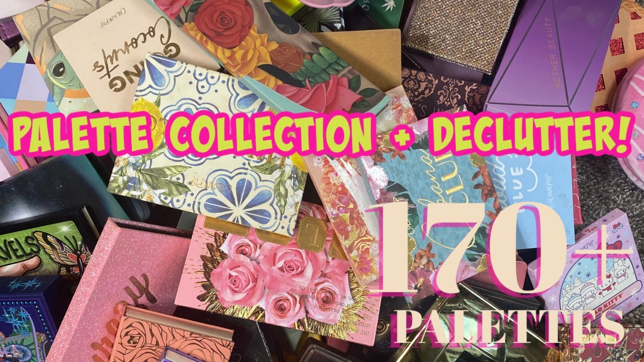 ENTIRE EYESHADOW PALETTE COLLECTION & DECLUTTER 🌻 PALETTE WEEK 2021