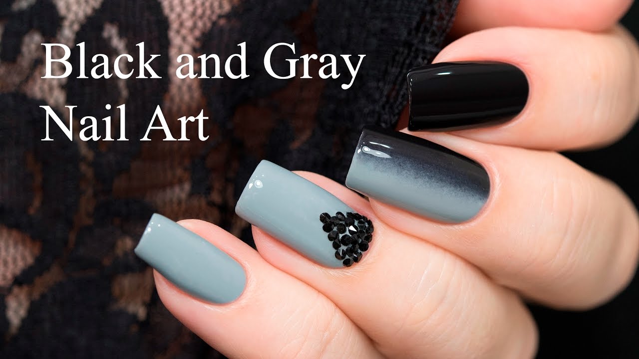 Black and Gray Nail Art