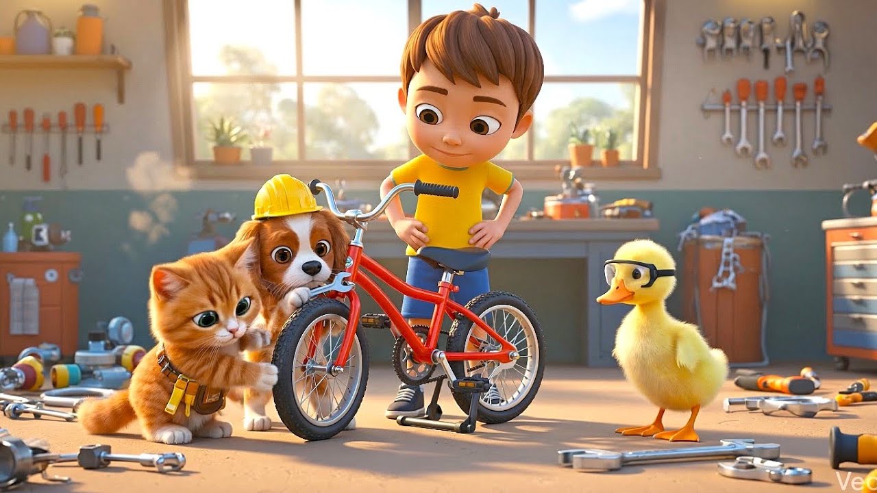 The Cutest 3D Animation ! Friends My Bike is Broken 🐱🐥🐶