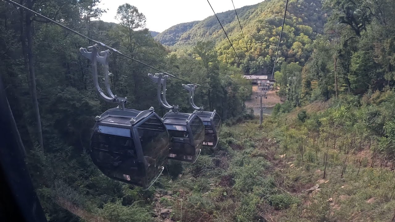 Riding the Aerial Tramway at Pipestem State Park 