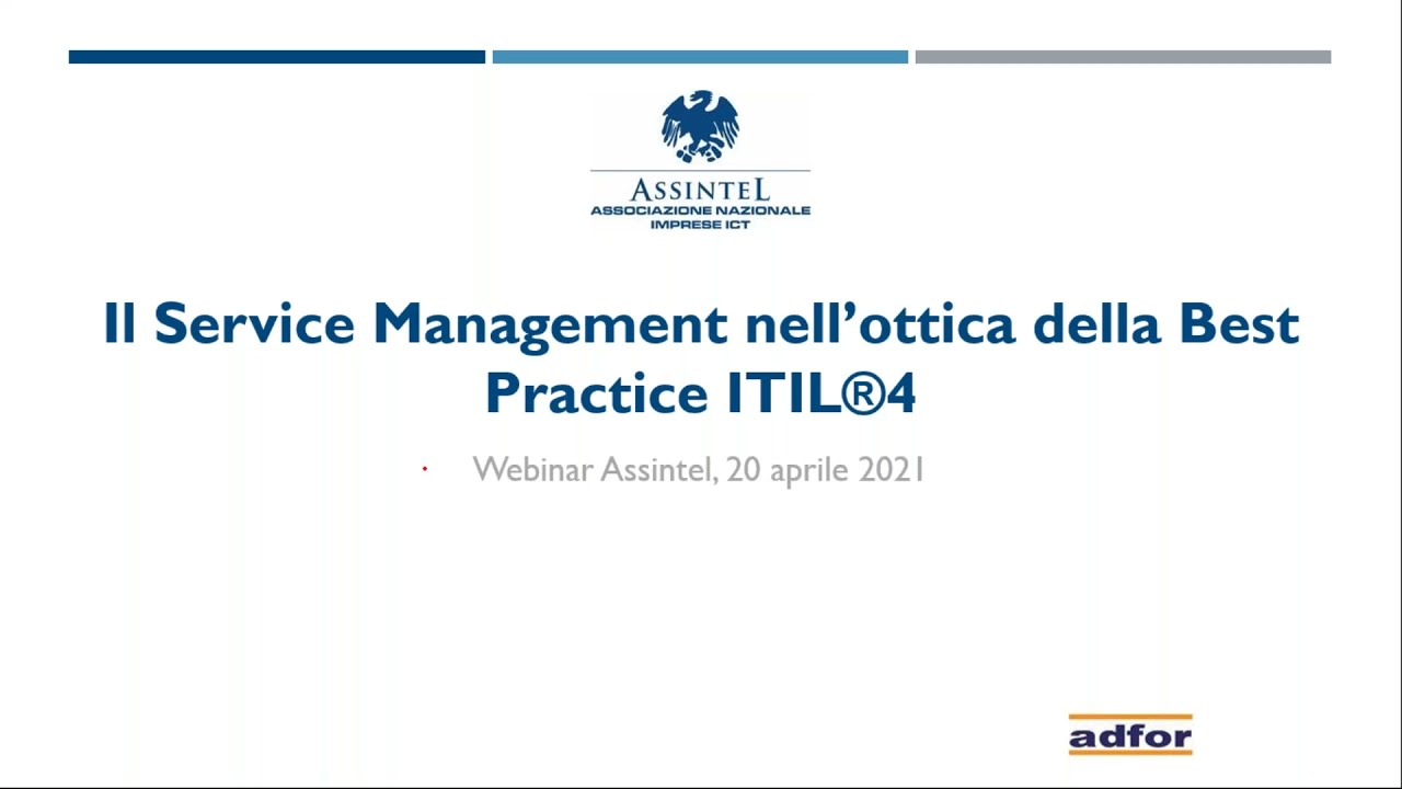 Il Service Management nell’ottica della best practice ITIL4