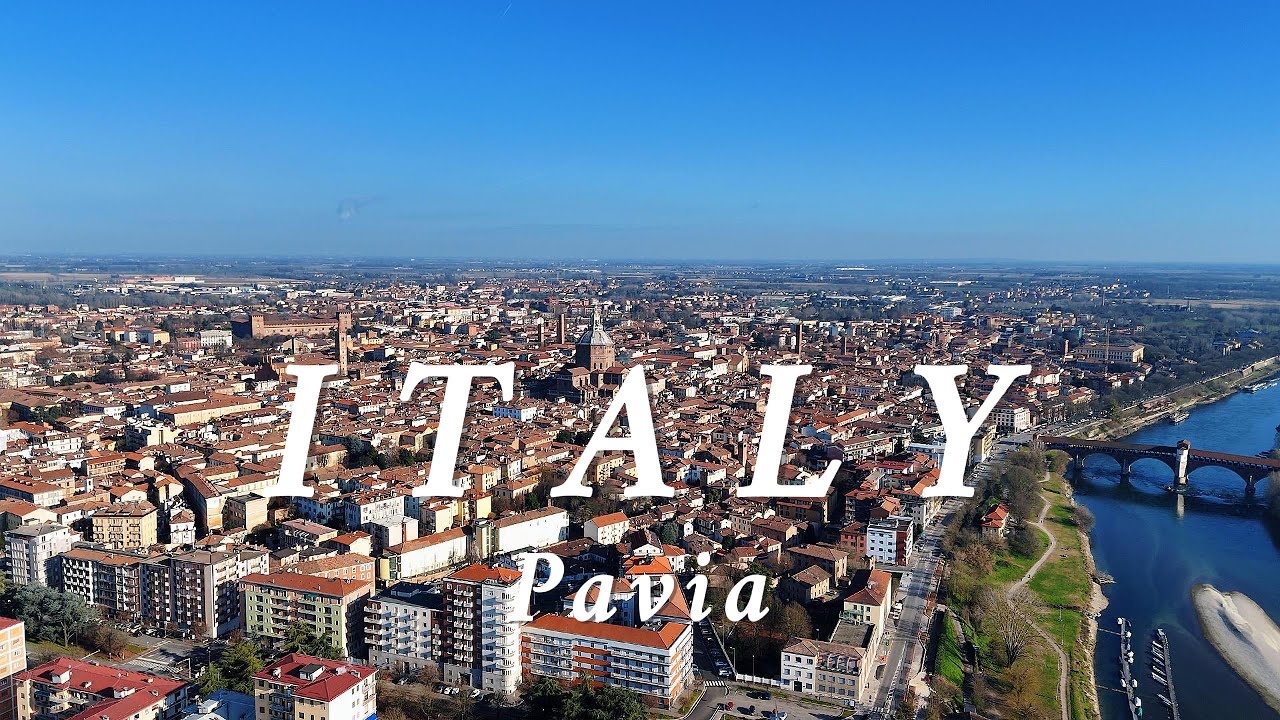 FLYING OVER Pavia ITALY