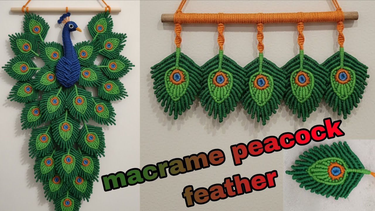 macrame new design peacock feather wall hanging/macrame peacock feather /#macrame/#shorts/#ytshorts