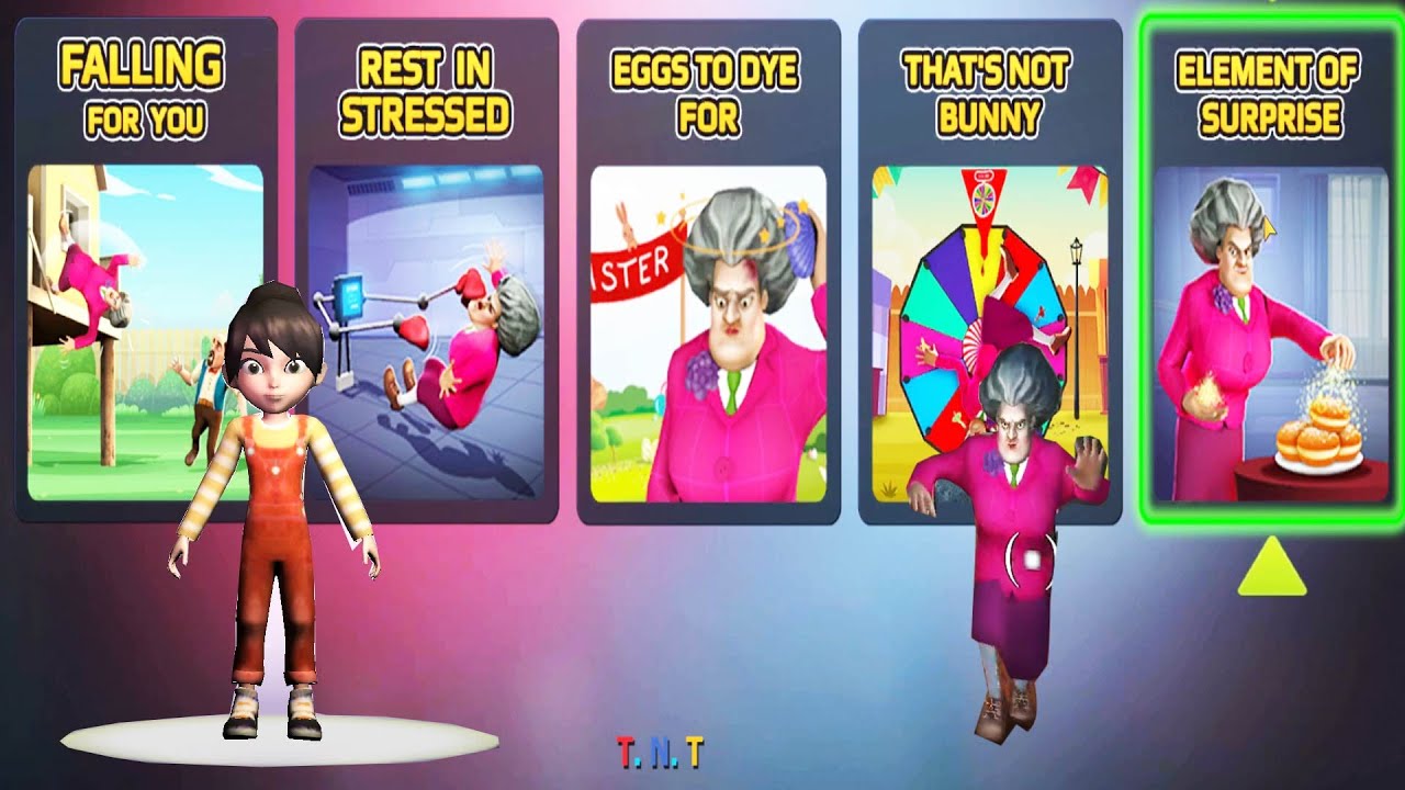 Scary Teacher 3D 5.20 Nacho Average Squad TNT Vượt qua tất cả các màn chơi