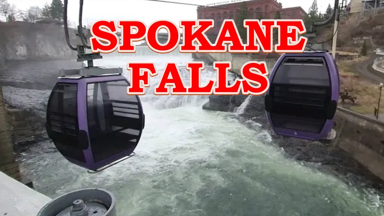 Stunning Gondola SkyRide over Spokane Falls - Spokane, Washington WA.