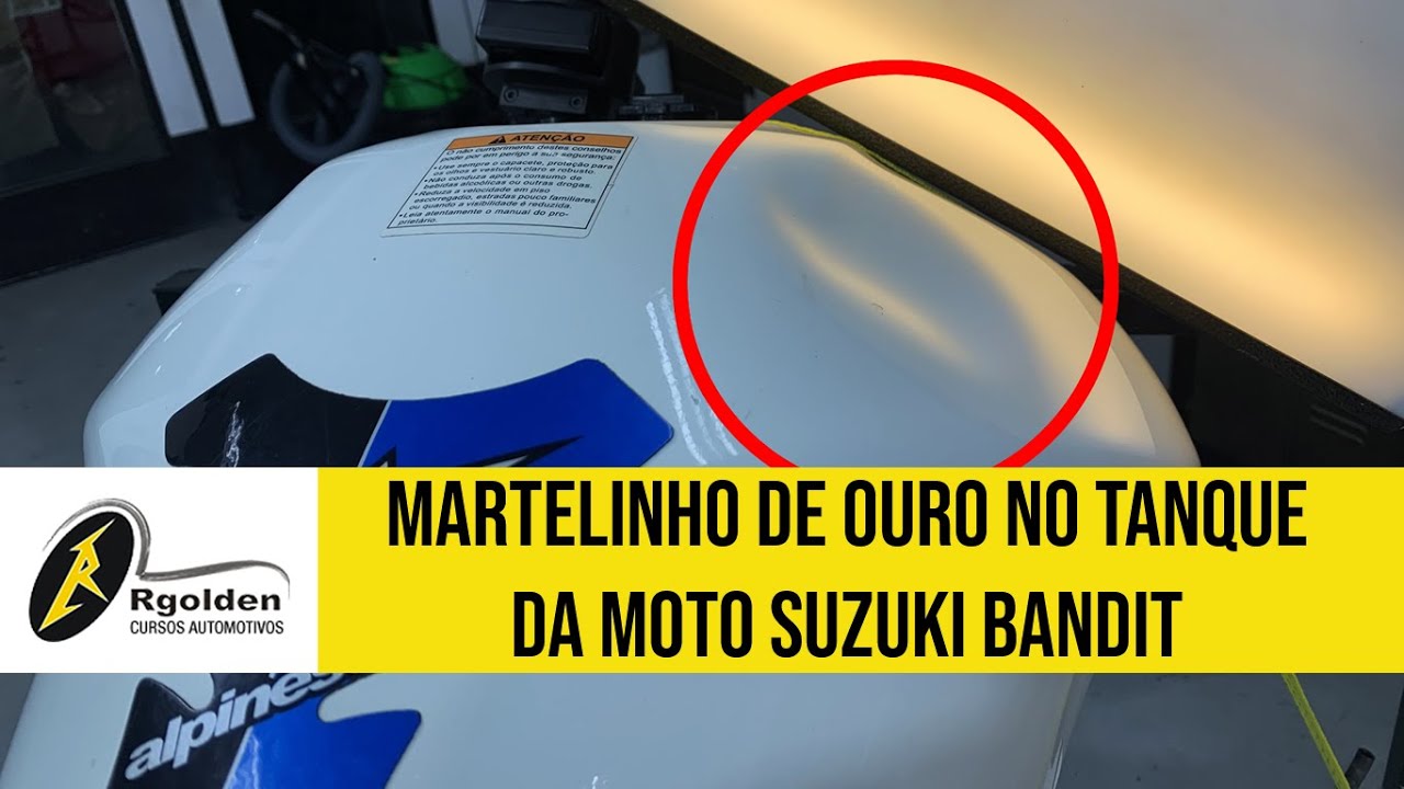 Martelinho de Ouro no Tanque da Moto Suzuki Bandit