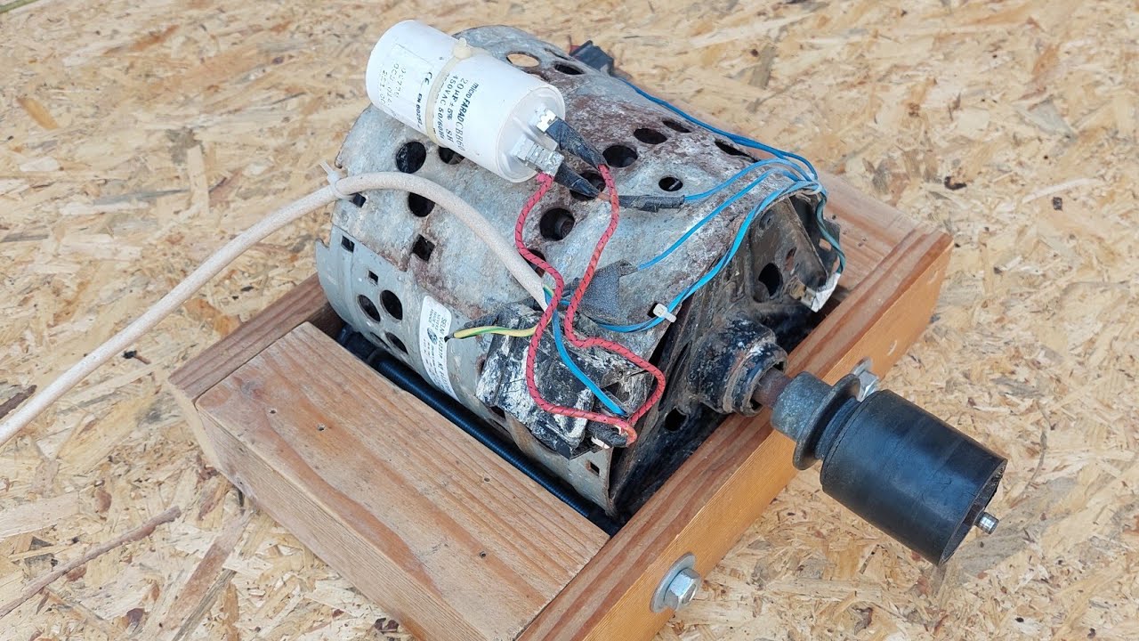 Pravim Stonu Tračnu Brusilicu *koristim motor od veš mašine* DIY Belt Grinder