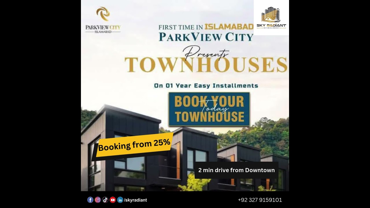 Introducing Townhouses in Park View City, Islamabad!