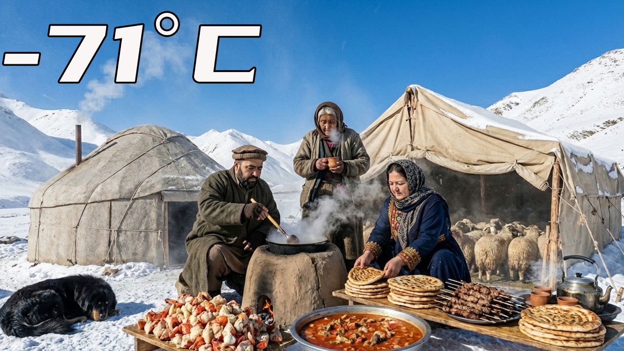 Afghanistan Blizzard Cook | Garlic Lobster + Lamb Veg Soup + Bow Hunt Antelope to Survive