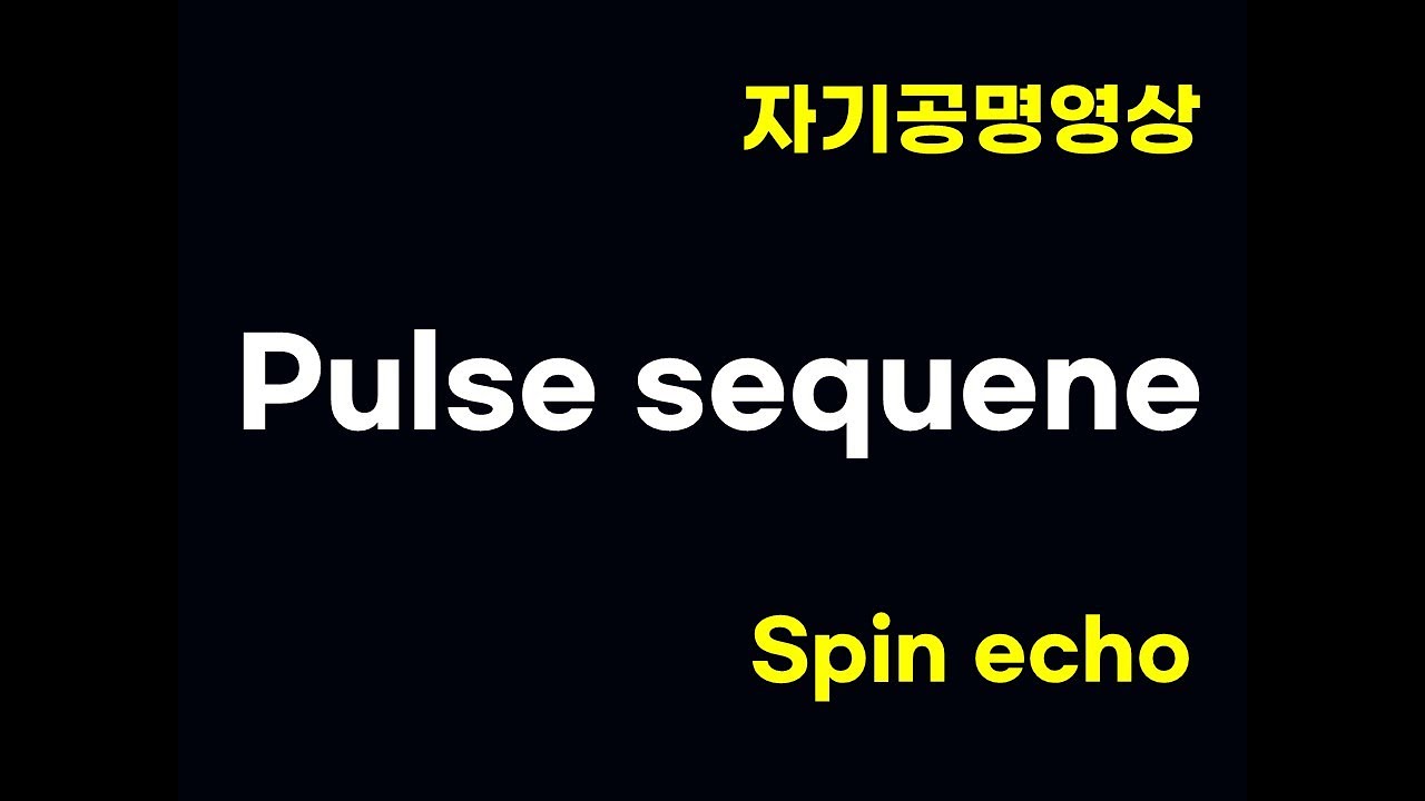 Spin echo sequence #MRI #자기공명영상 #의공학 #의료영상 #방사선 #펄스시퀀스