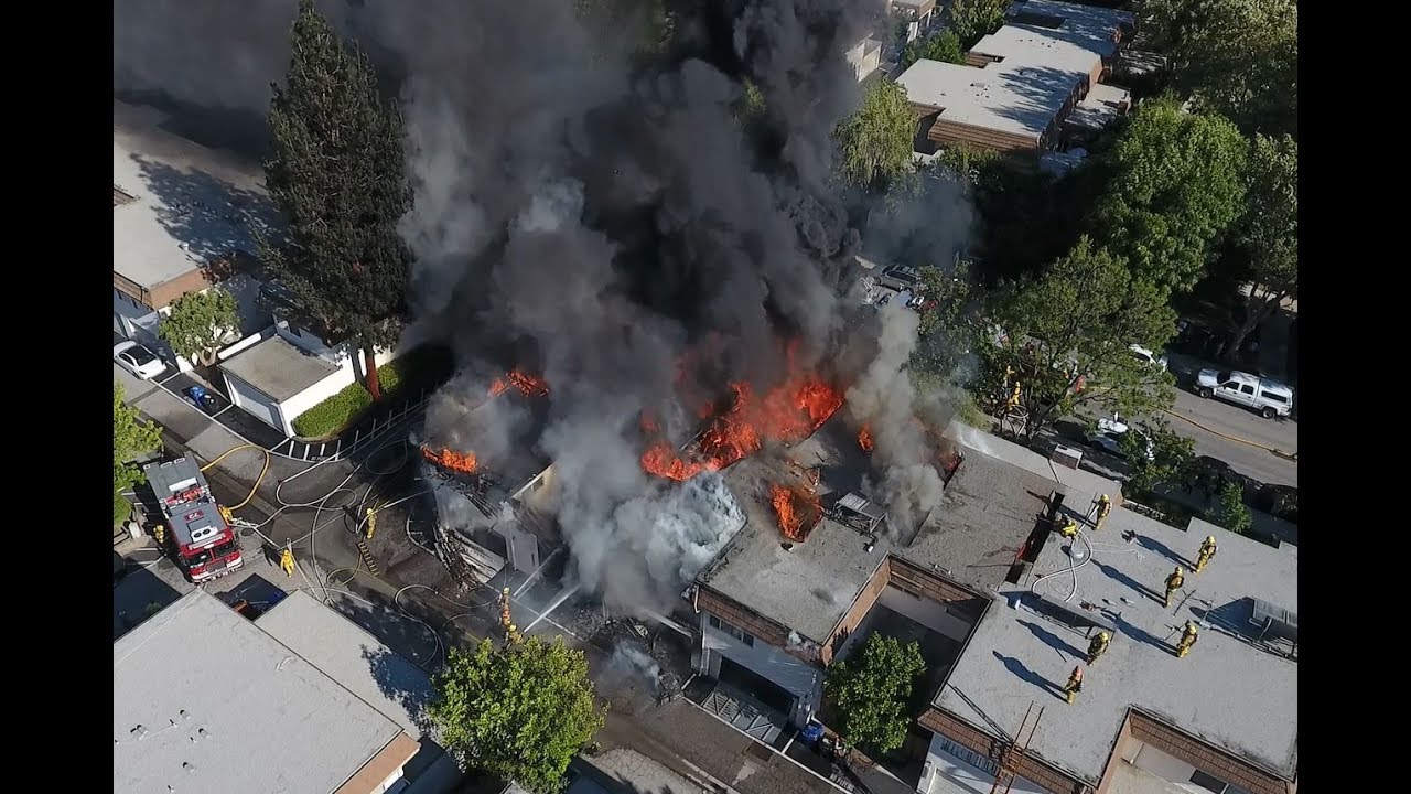 Chatsworth Condo Fire Drone Footage July 4 2017 (Full)