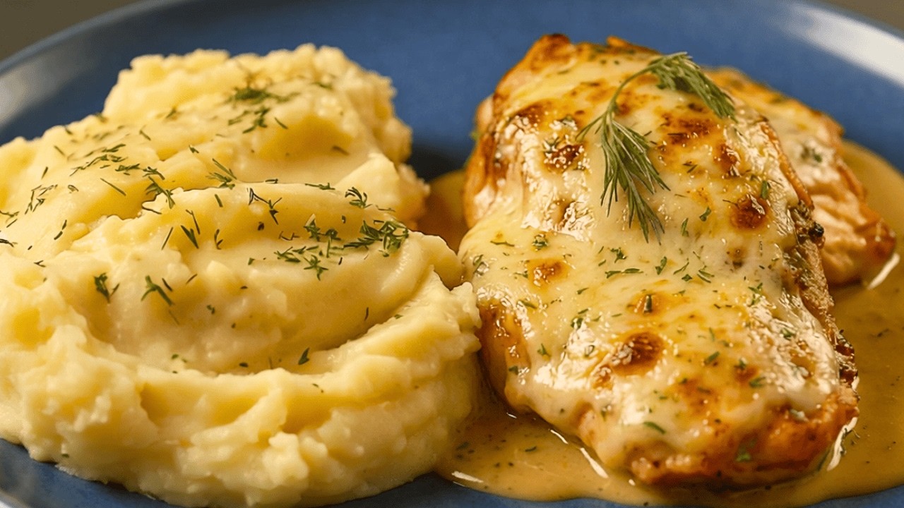 Dieses cremige K&auml;se-H&auml;hnchen ist unglaublich saftig! 😍 Einfaches Omaszept