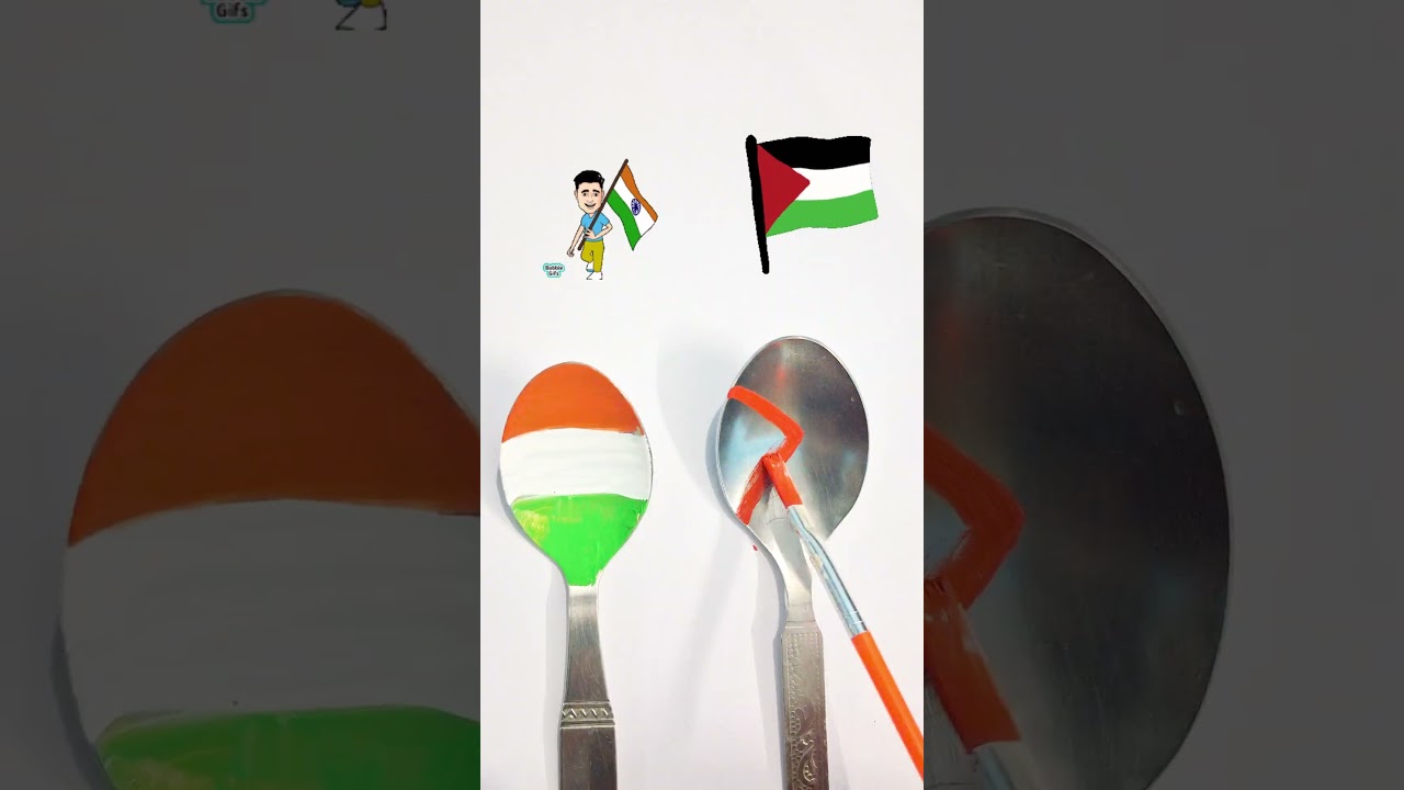 India 🇮🇳 Palestine 🇵🇸 flag painting |Country Flags Drawing #shorts #youtubeshorts