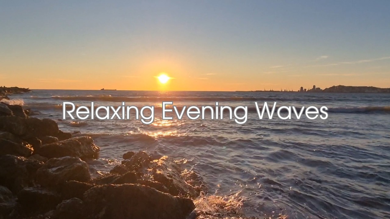 Waves Crashing on Rocks for Sleep 🌊 Golden Adriatic Sea Sunset