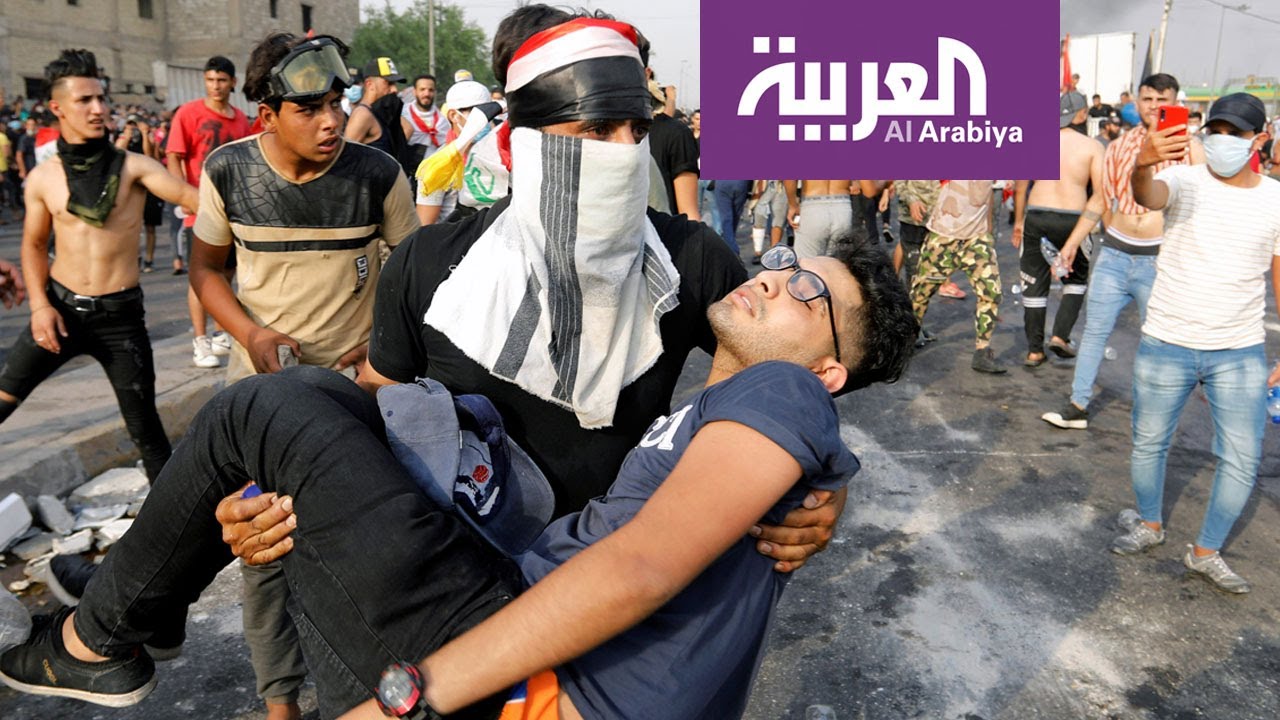 المتظاهرون العراقيون عبروا عن غضب تجاه إيران والأحزاب المحسوبة عليها