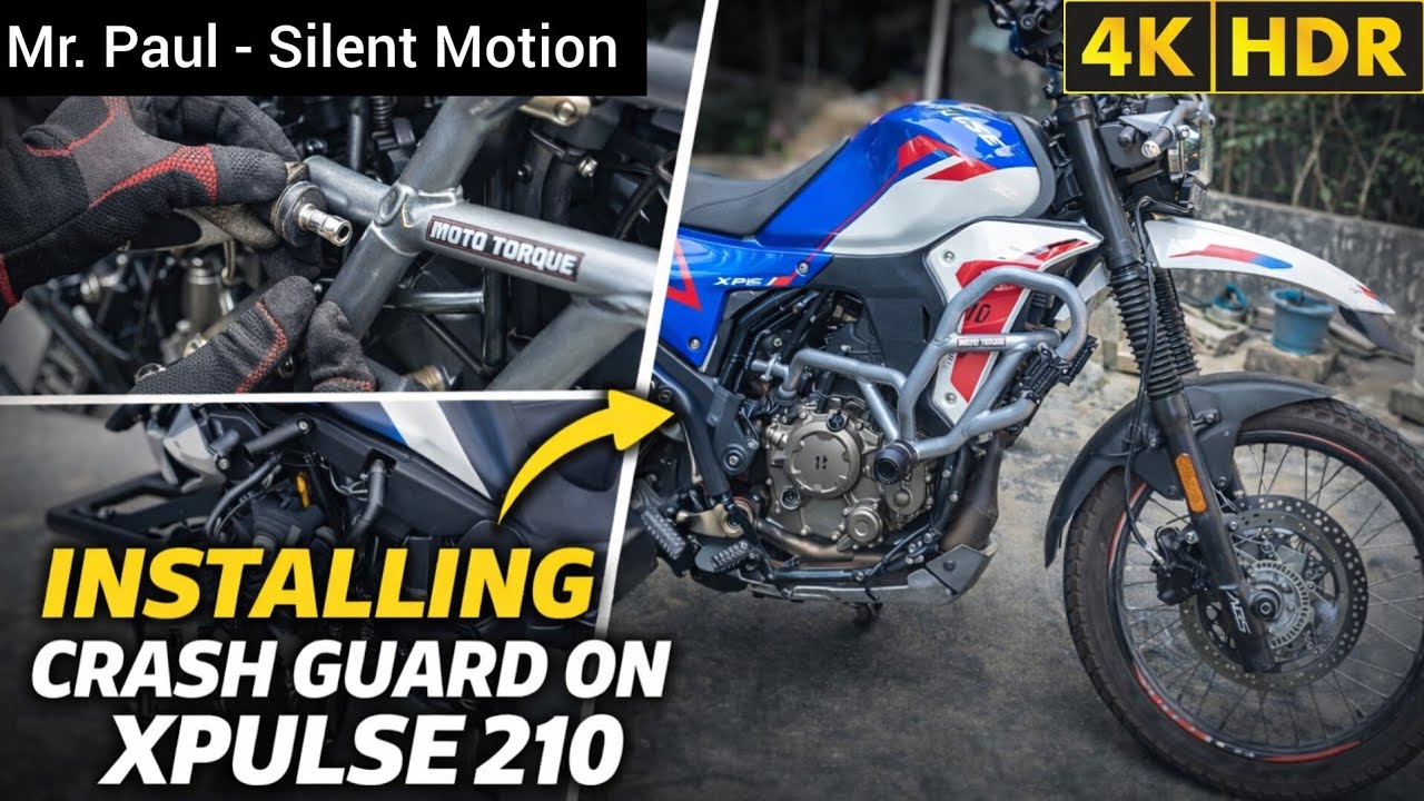 Installing Moto Torque Crash Guard on Xpulse 210 🔧🏍️  | Silent POV | Mr. Paul - Silent Motion