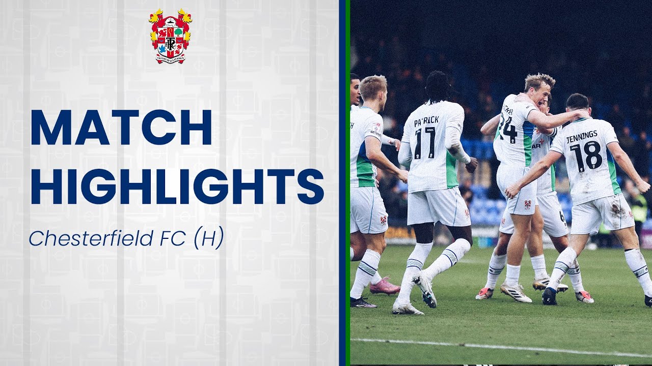 Match Highlights | Tranmere Rovers vs Chesterfield | 2025/26