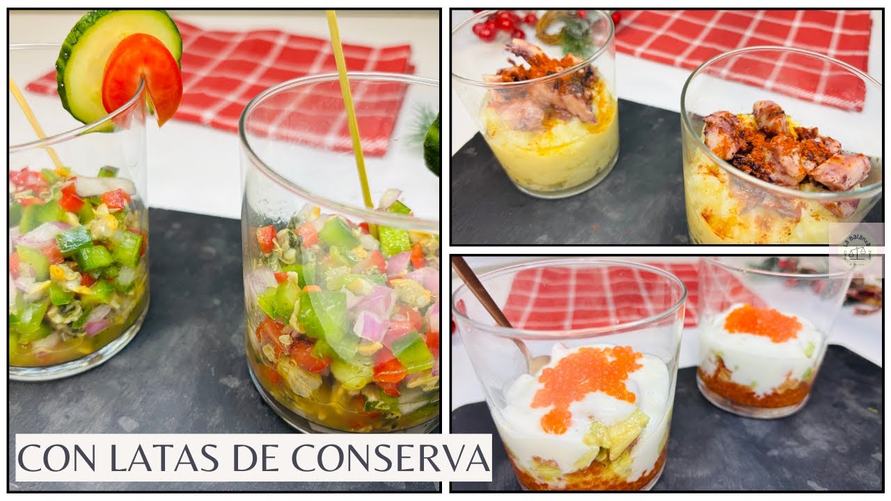 🎄APERITIVOS NAVIDEÑOS EN VASOS CON LATAS DE CONSERVA!! - NO ENSUCIES LA COCINA!!