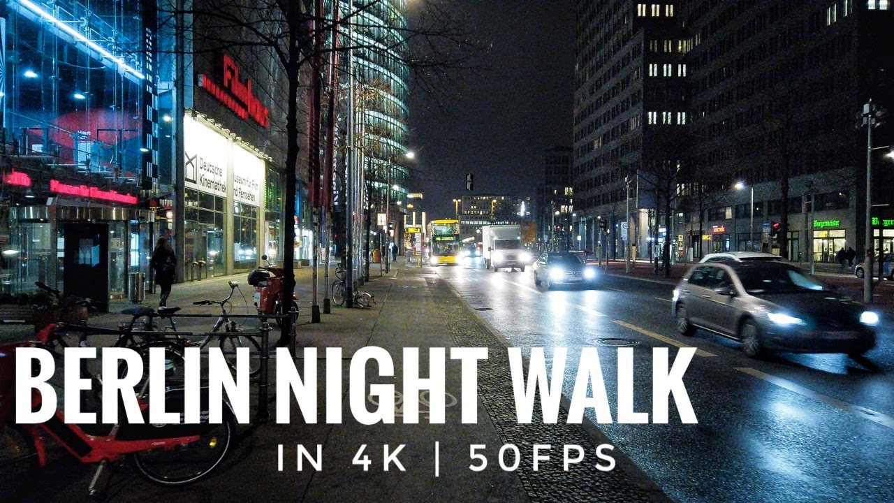 Walking in Berlin at Night - Brandenburg Gate & Potsdamer Platz in 4K | 50fps